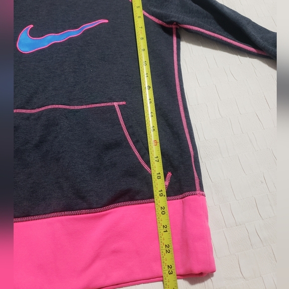 Nike Therma-Fit Hoodie XS - Gray/Pink /Blue Swoosh High Neck Thumb holes NWOT - Picture 6 of 7